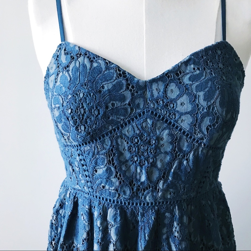 Loft Beautiful Blue Lace Dress